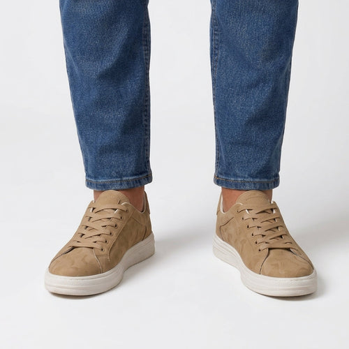 Baskets décontractées à lacets texturées pour hommes