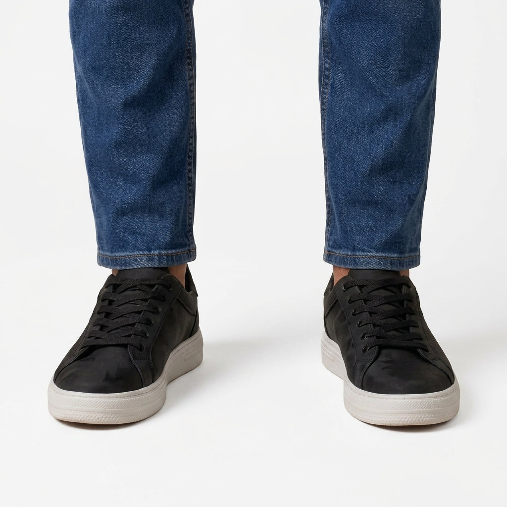 Baskets décontractées à lacets texturées pour hommes