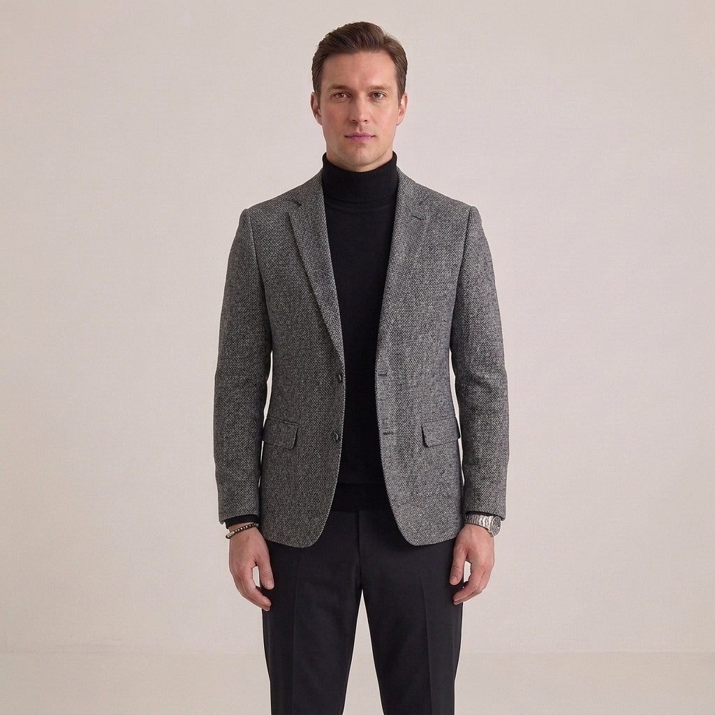 Blazer ajusté à boutonnage simple pour hommes