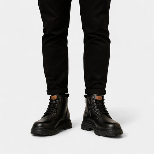 Bottes homme mi-hautes cuir pu