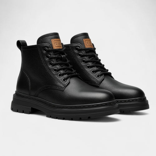 Bottes homme mi-hautes cuir pu