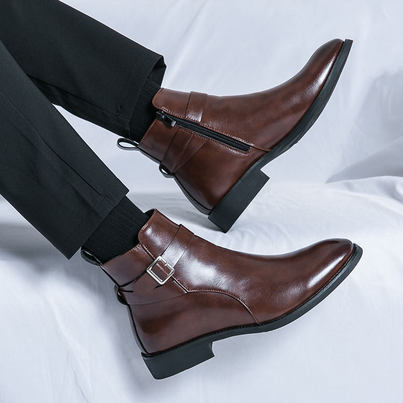 Bottines Chelsea en matière synthétique PU pour homme