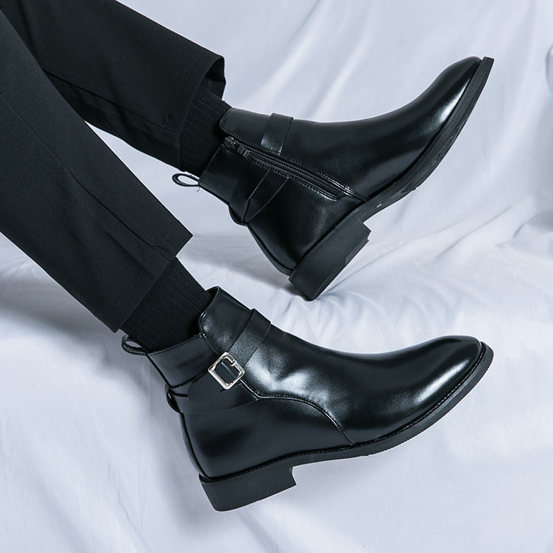Bottines Chelsea en matière synthétique PU pour homme
