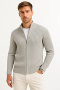 Cardigan classique en tricot côtelé pour homme