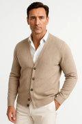 Cardigan col en v en maille pour homme