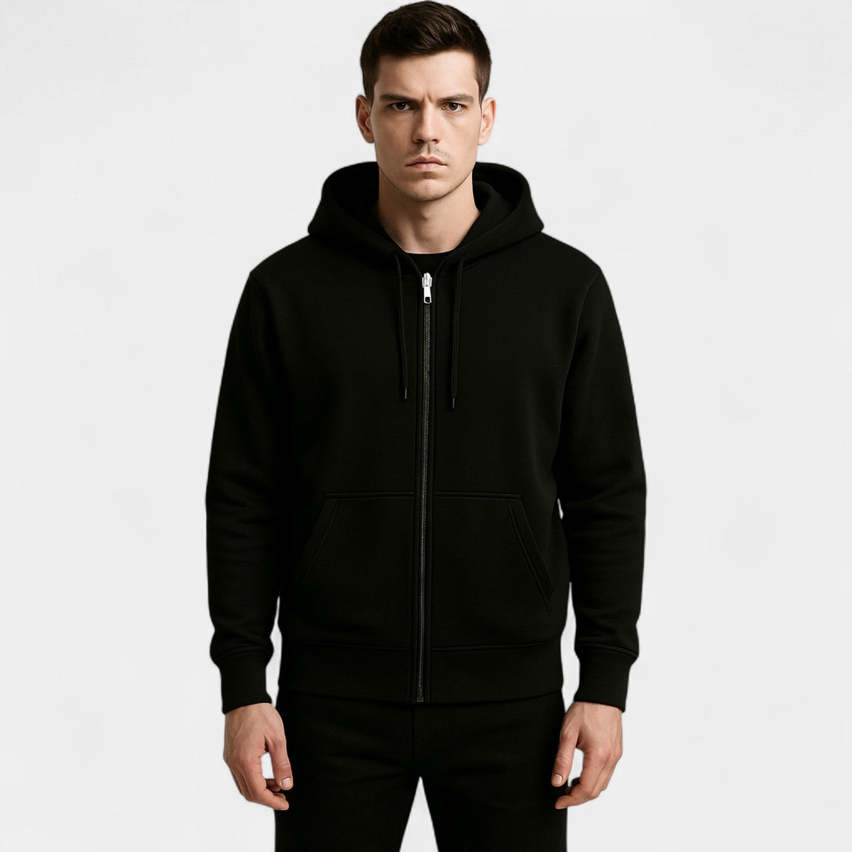 Cardigan homme à capuche zippé