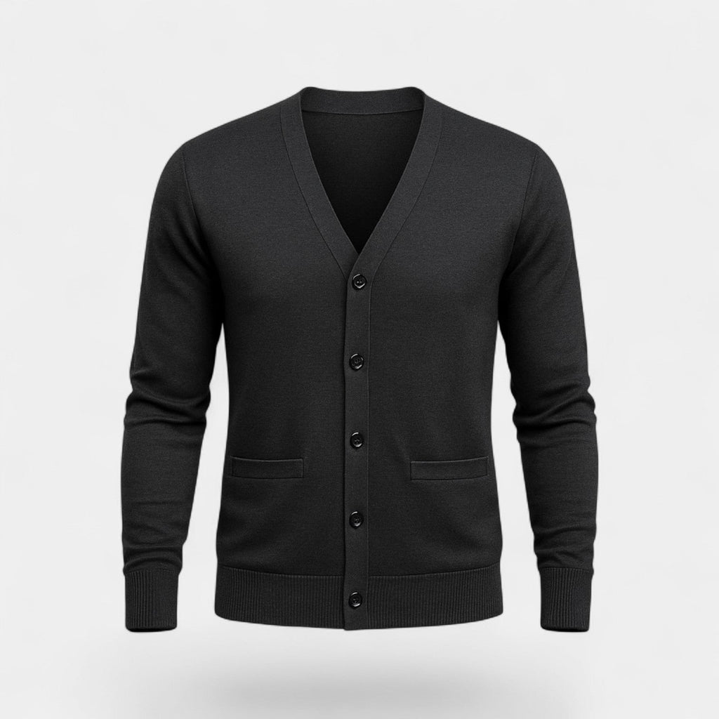Cardigan homme maille coton col v