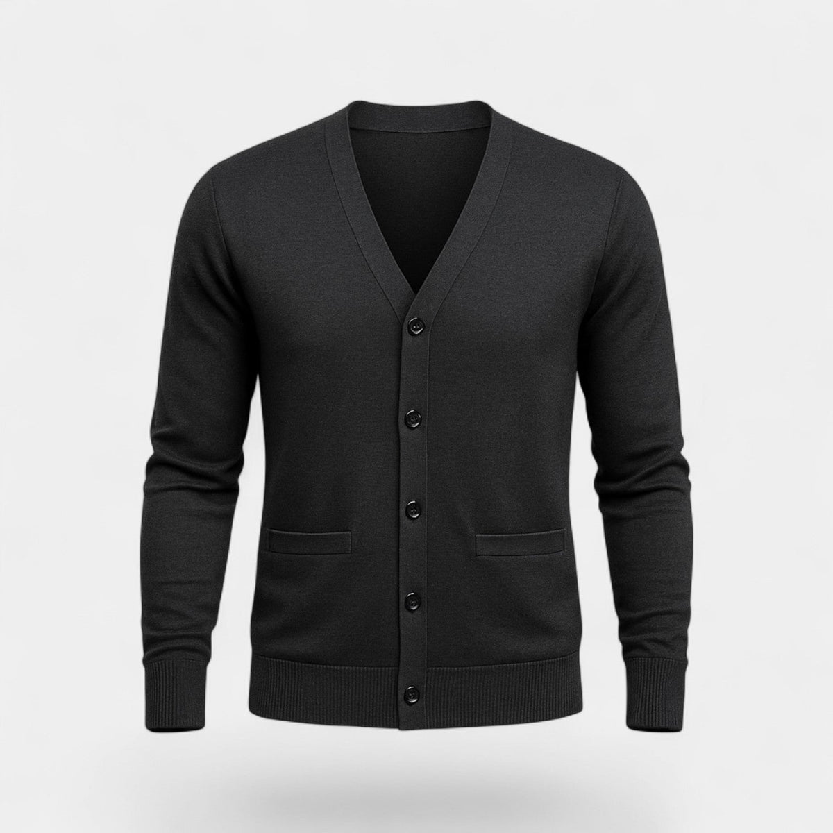 Cardigan homme maille coton col v