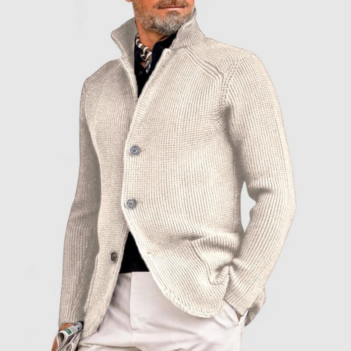 Cardigan tricot ajusté pour homme