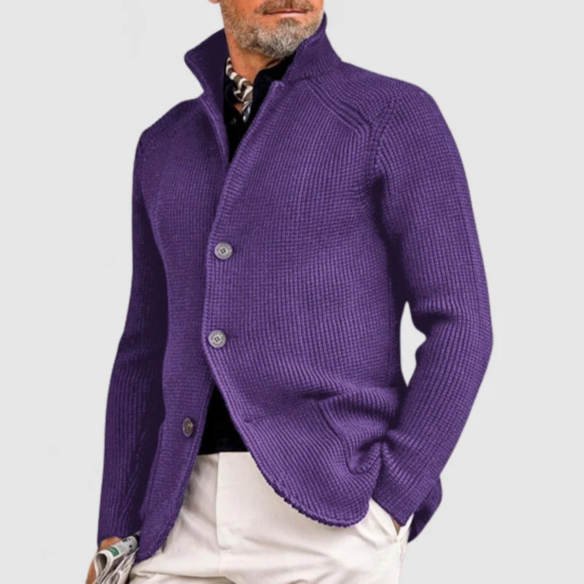 Cardigan tricot ajusté pour homme