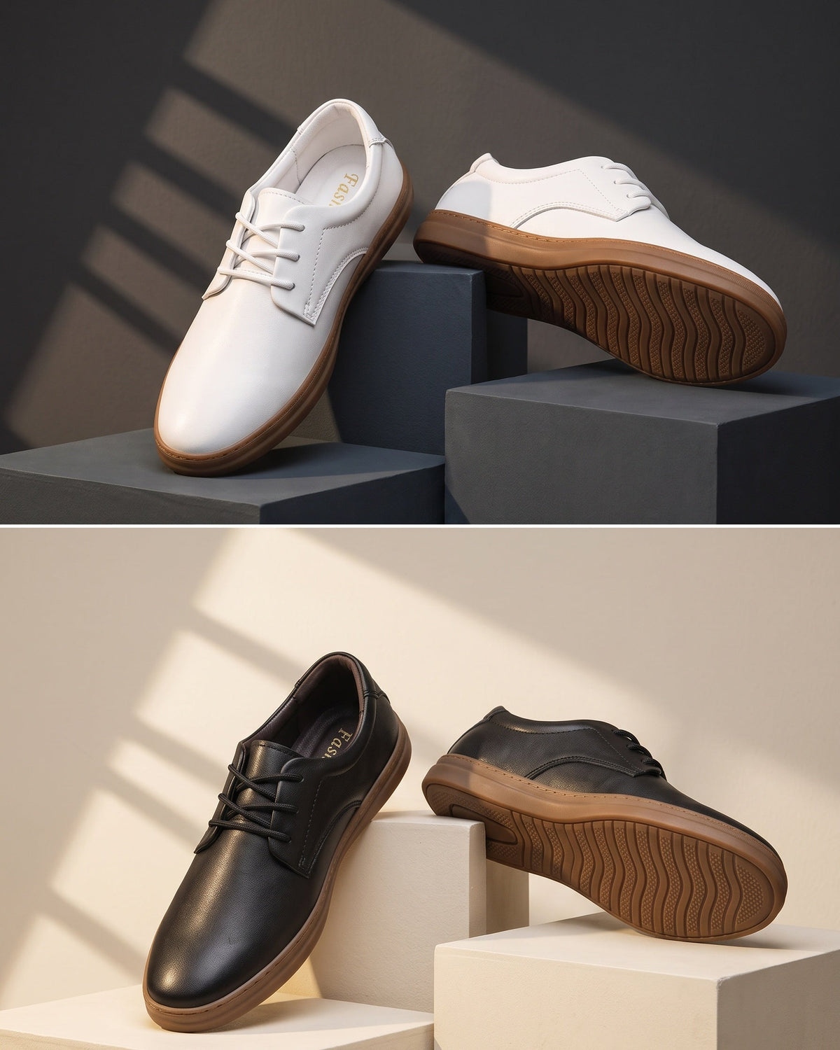 Chaussures à lacets avec semelle contrastée pour hommes