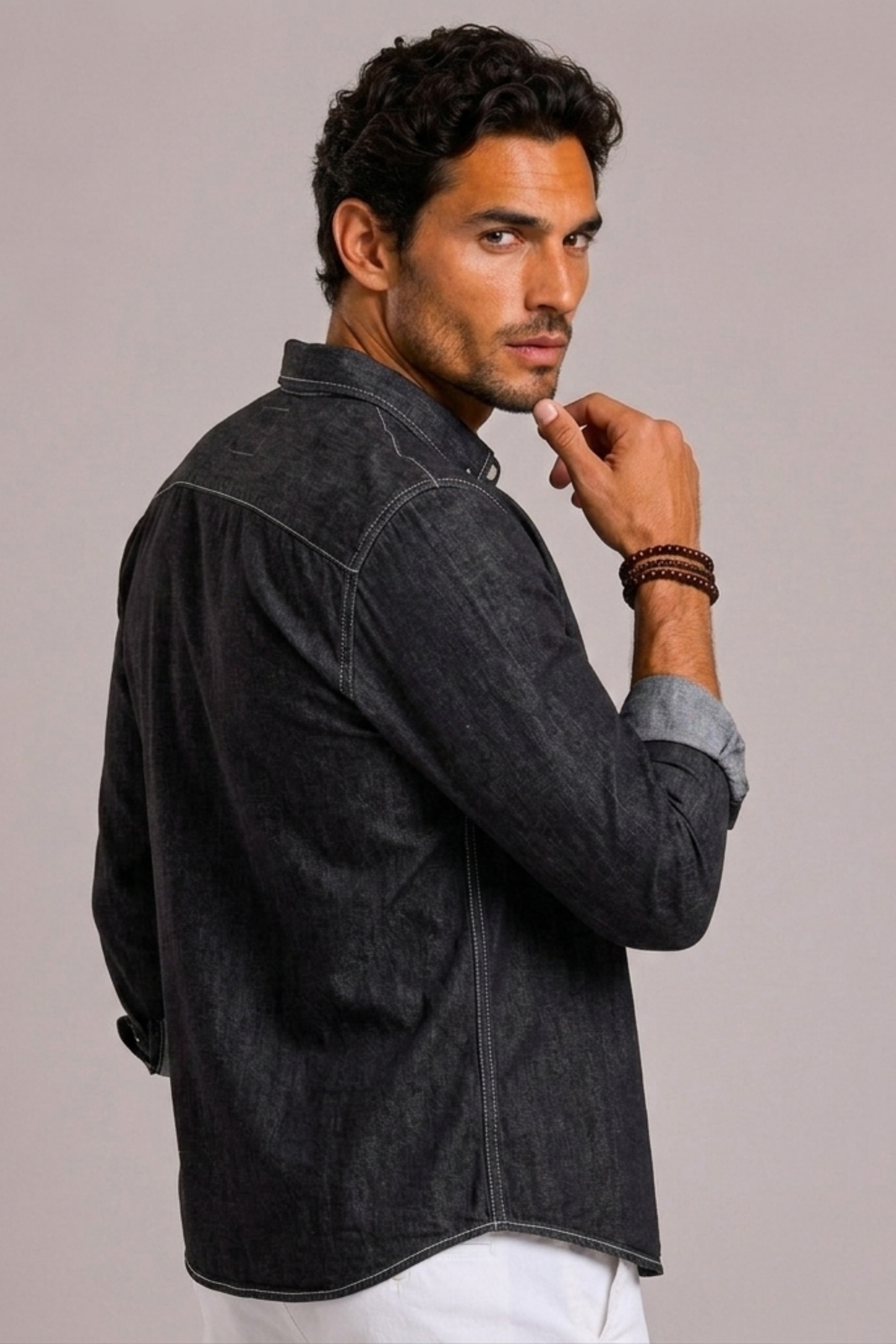 Chemise homme style denim classique