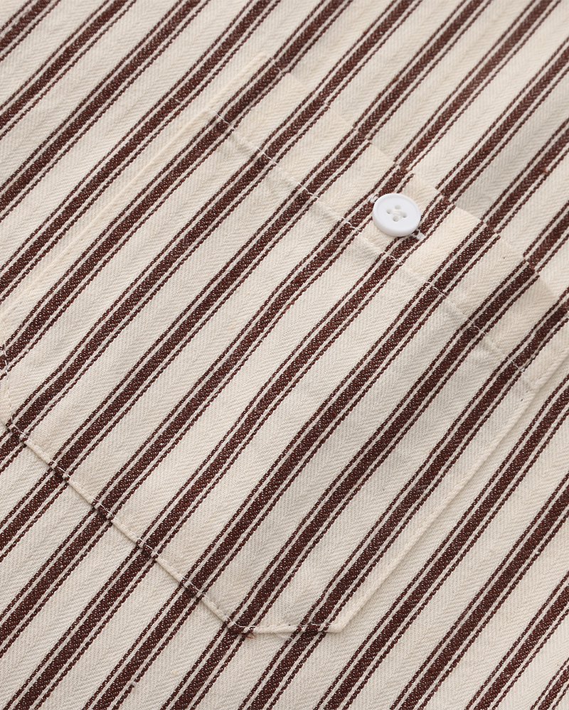 Chemise rayée avec manches longues pour hommes