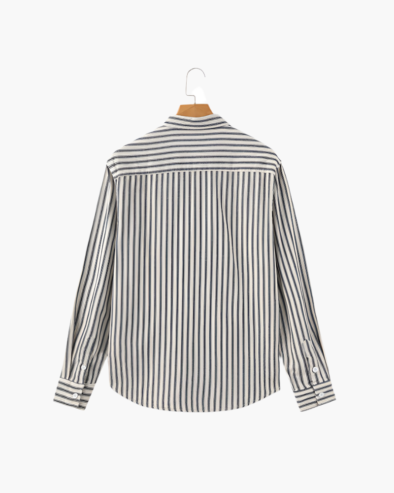 Chemise rayée avec manches longues pour hommes
