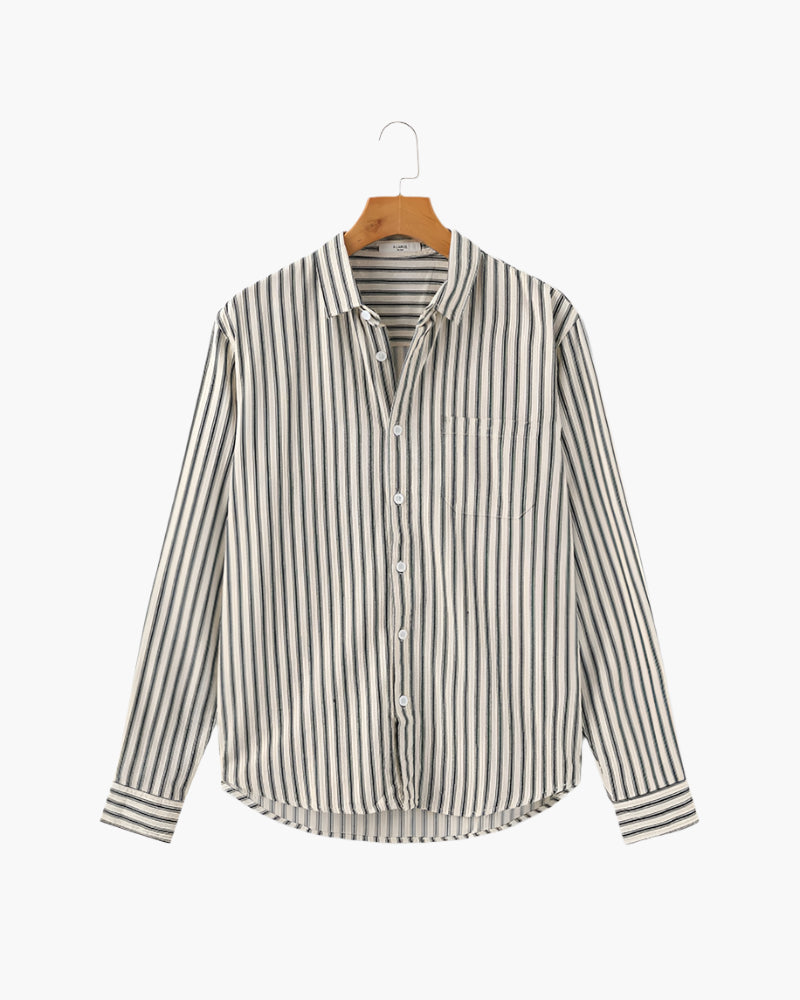 Chemise rayée avec manches longues pour hommes