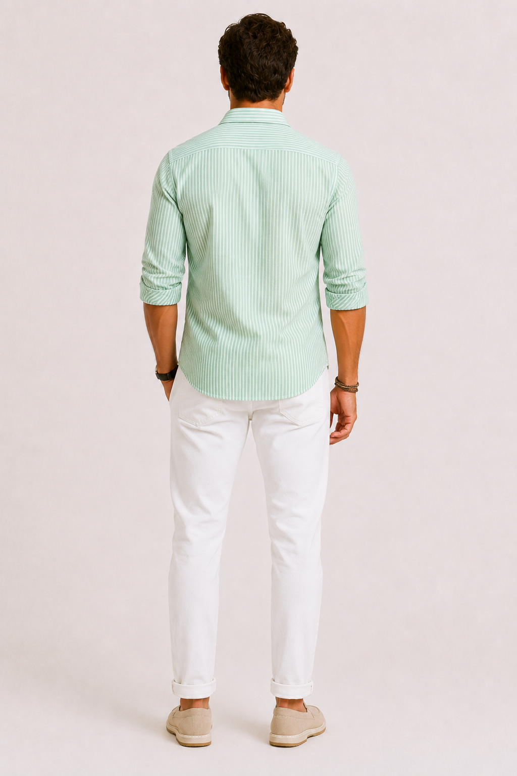 Chemise slim rayée hommes