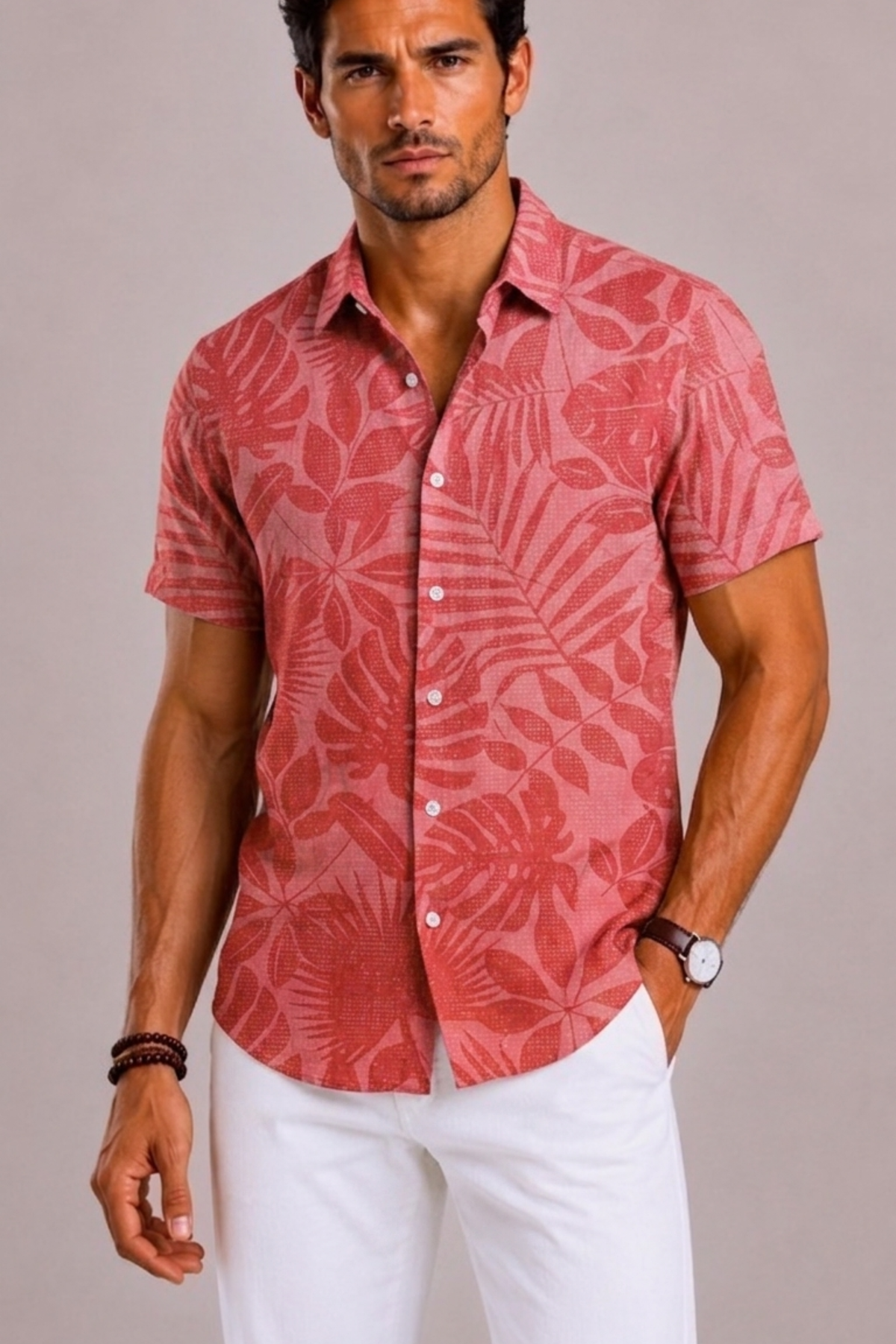 Chemise tropicale pour hommes