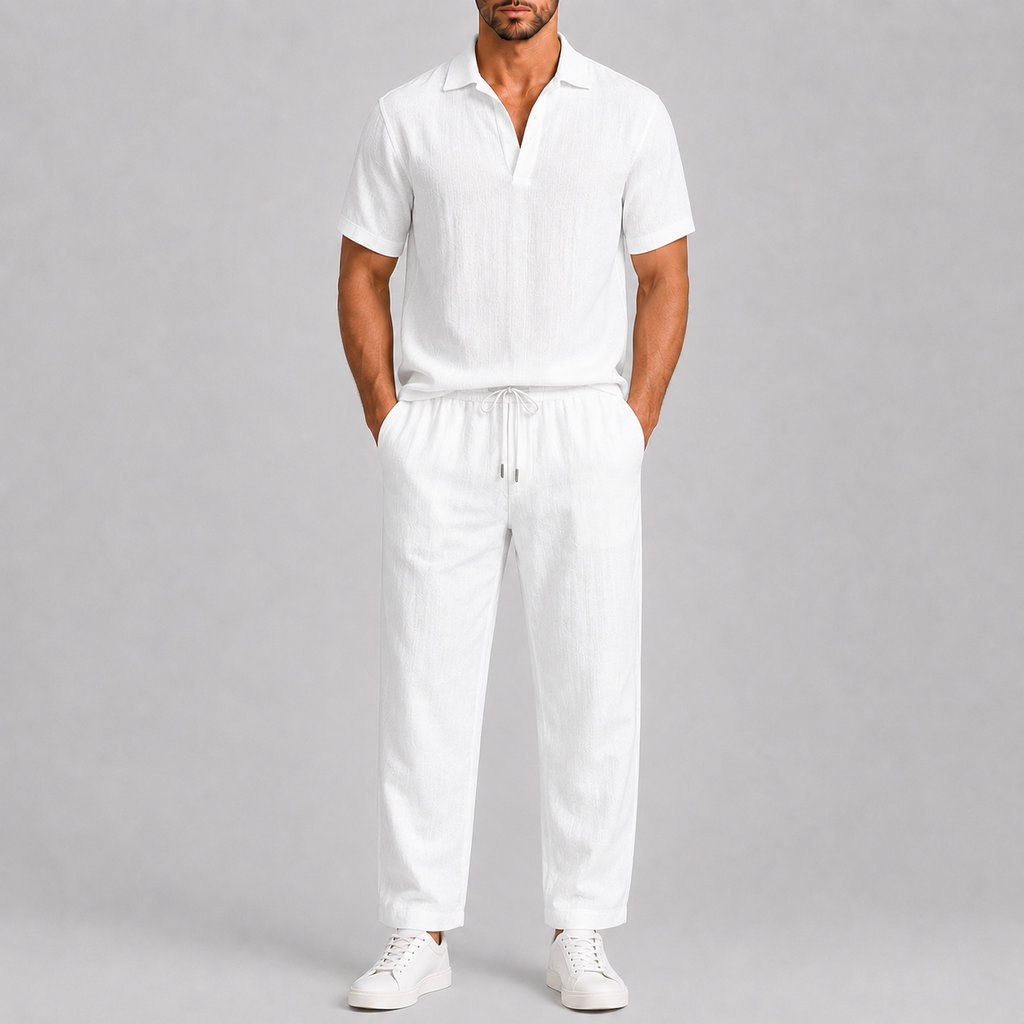 Ensemble lin blanc homme