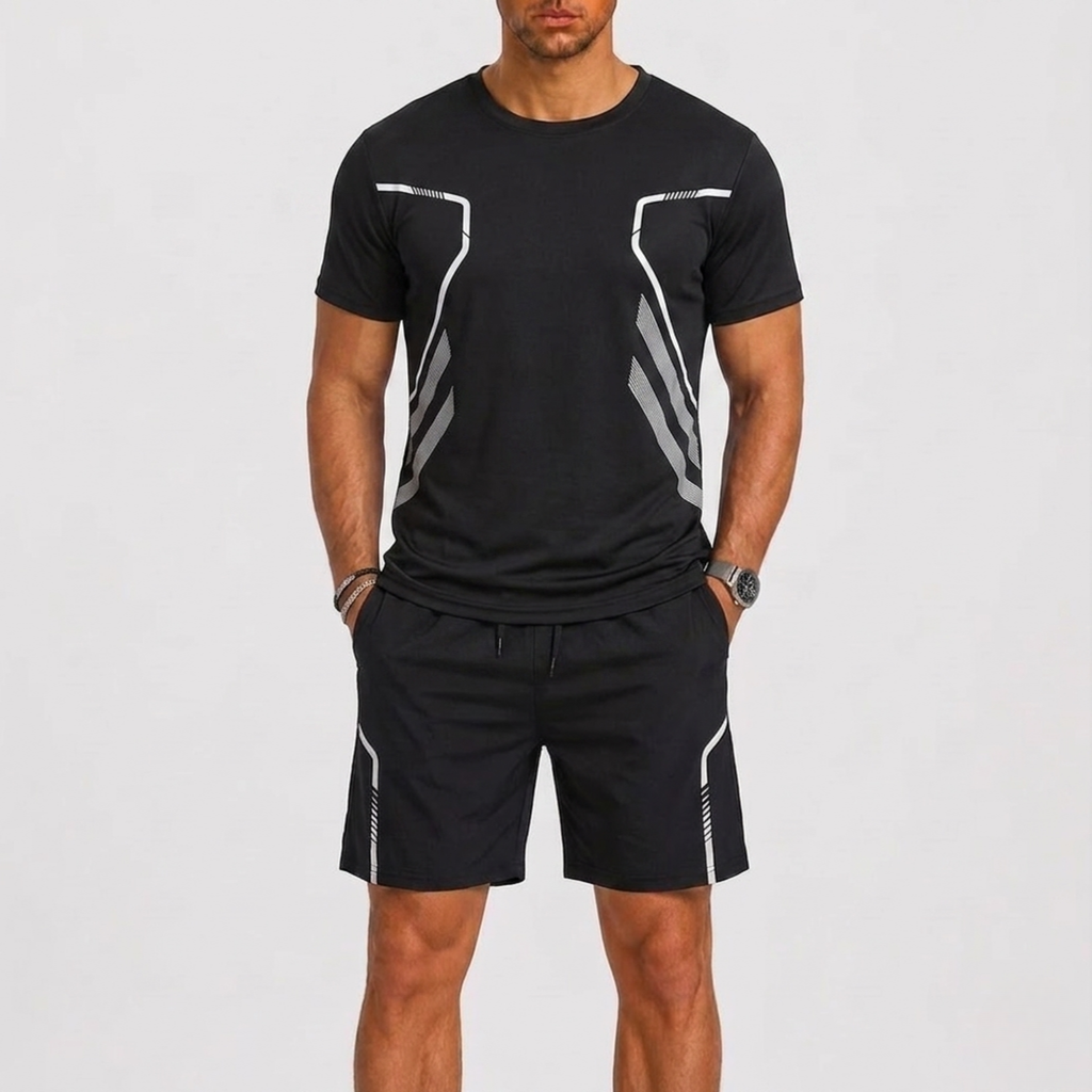 Ensemble sport t-shirt avec short pour hommes