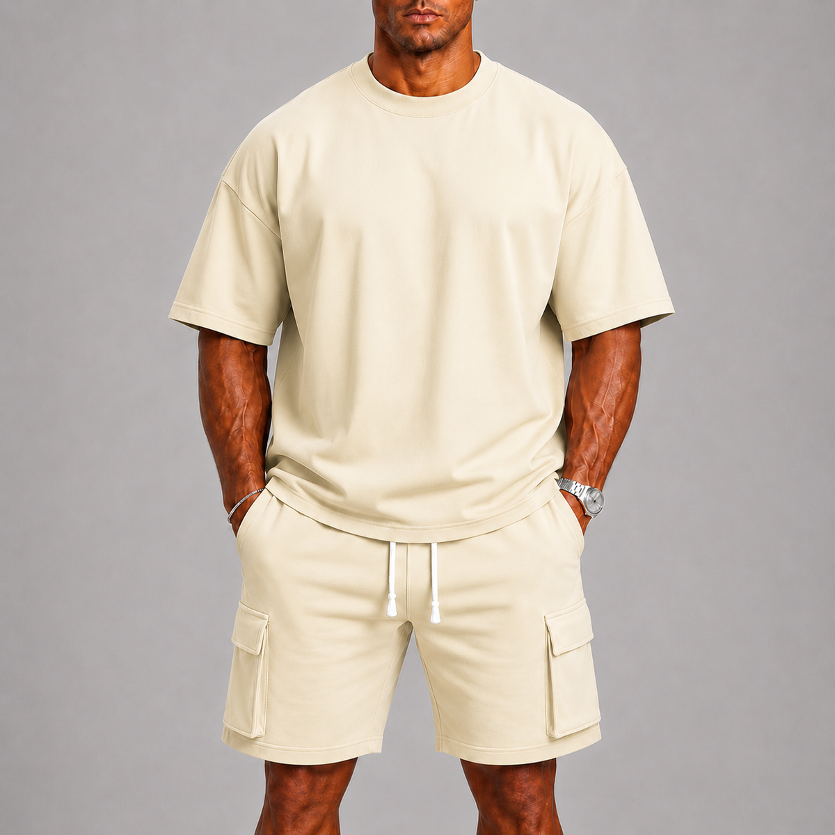 Ensemble t-shirt et short cargo homme