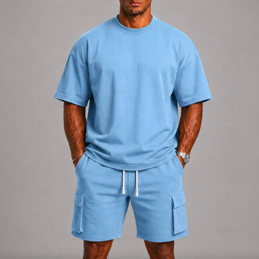 Ensemble t-shirt et short cargo homme