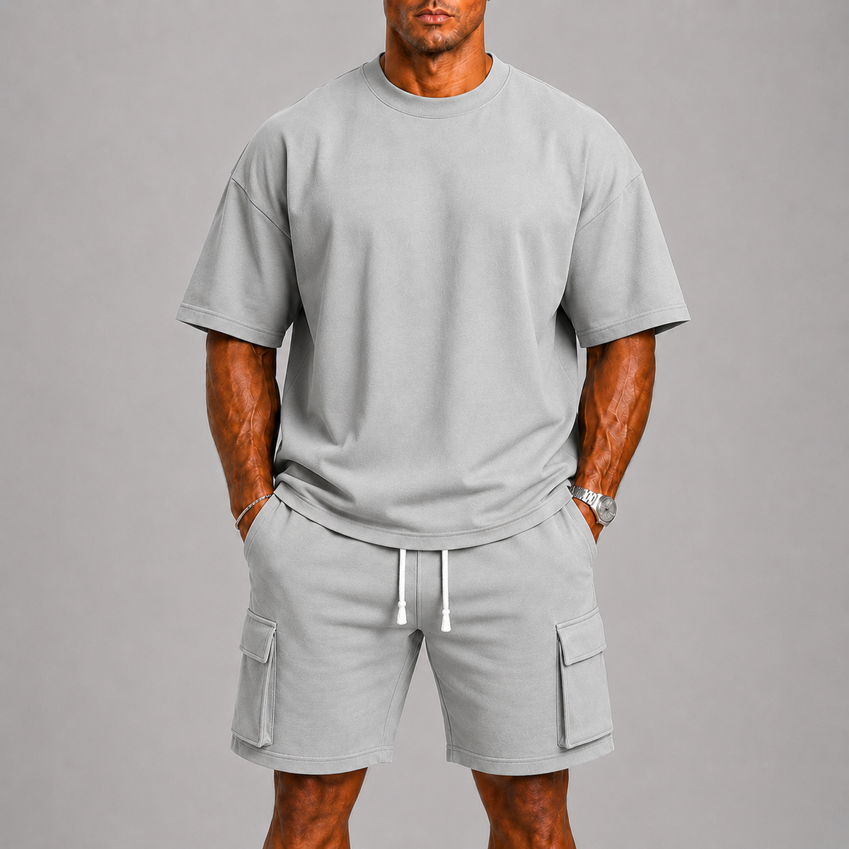 Ensemble t-shirt et short cargo homme