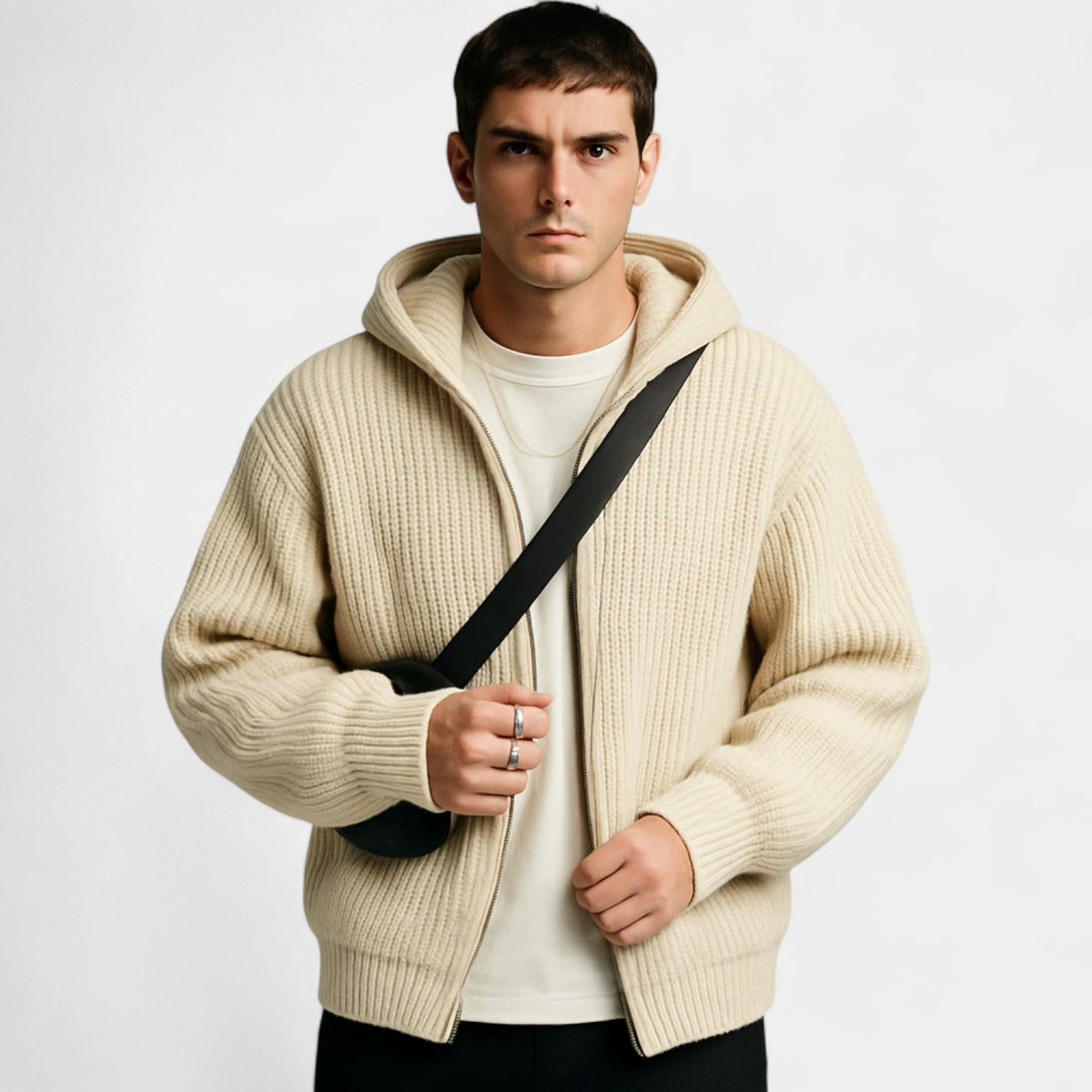 Gilet à capuche zippé homme
