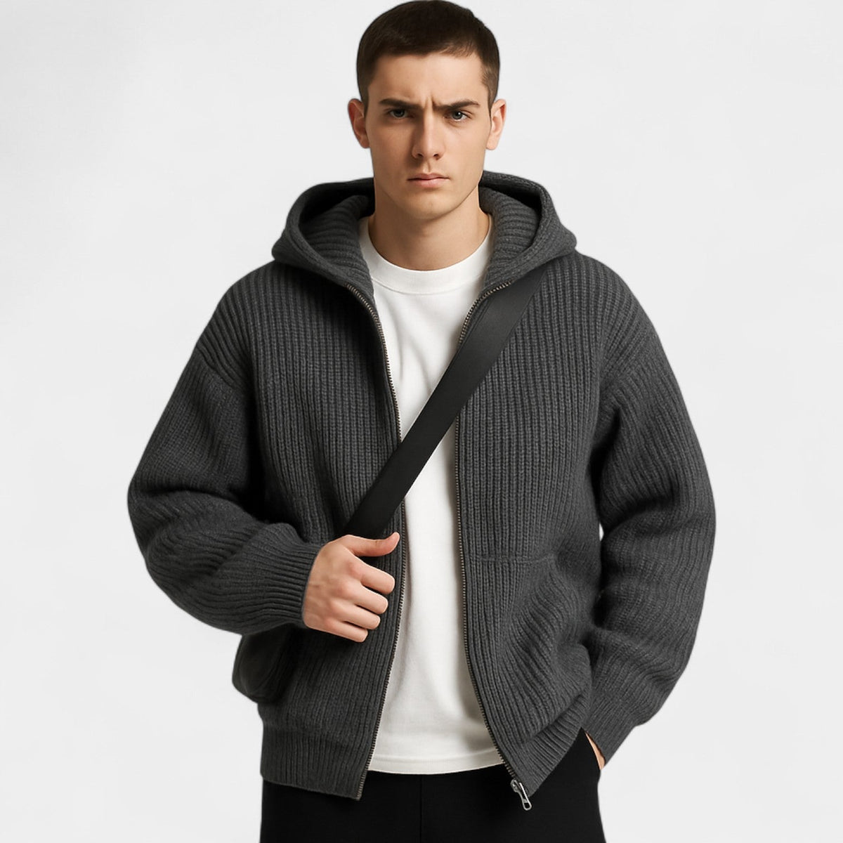 Gilet à capuche zippé homme