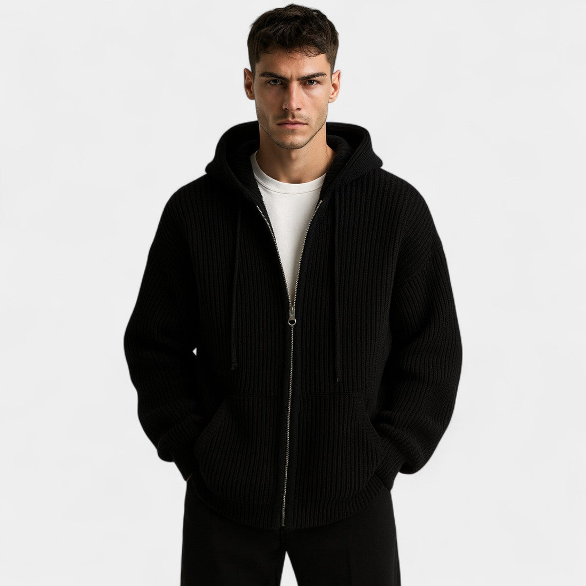 Gilet à capuche zippé homme