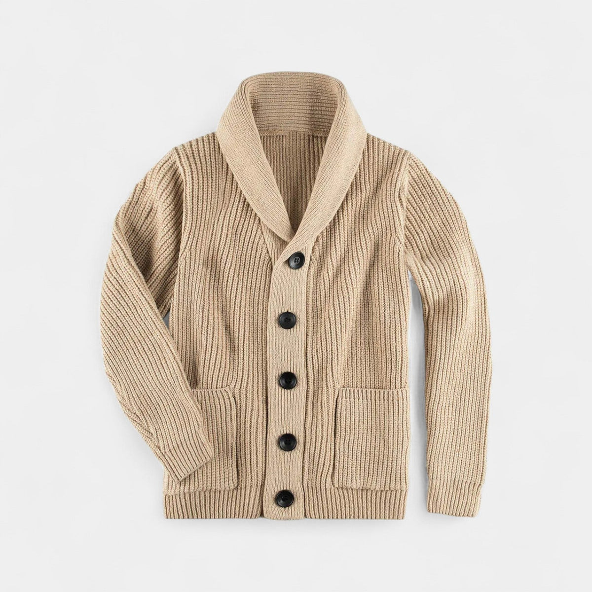 Gilet en maille boutonné homme col montant