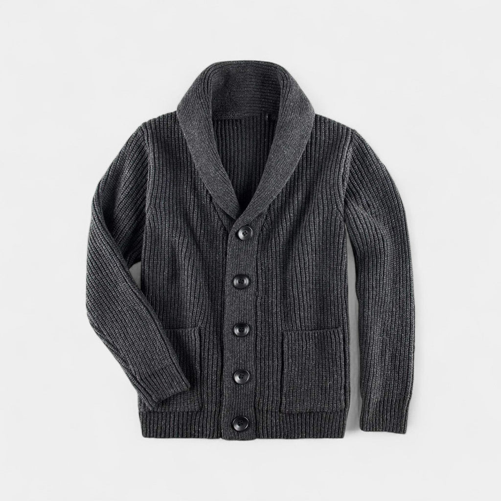 Gilet en maille boutonné homme col montant