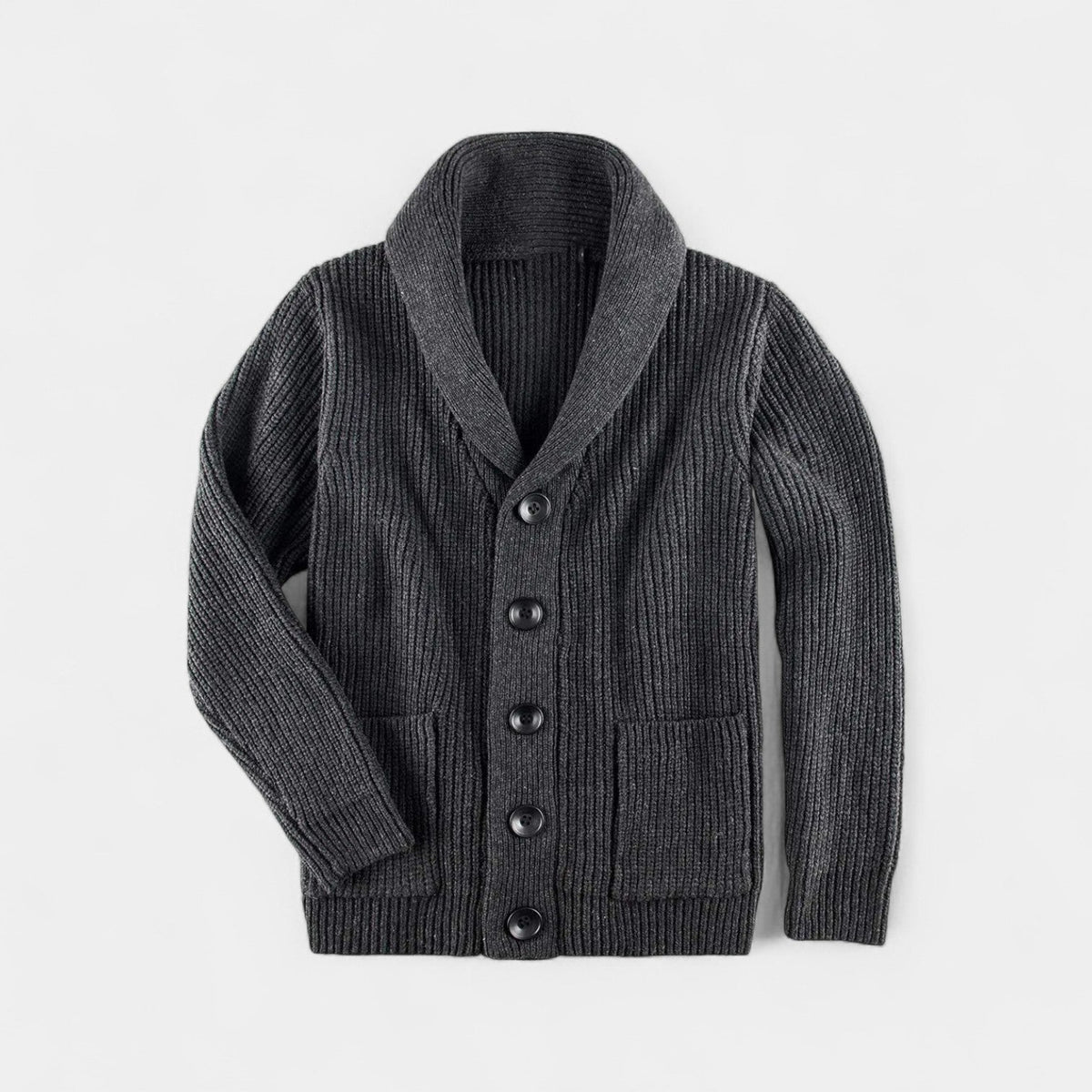 Gilet en maille boutonné homme col montant