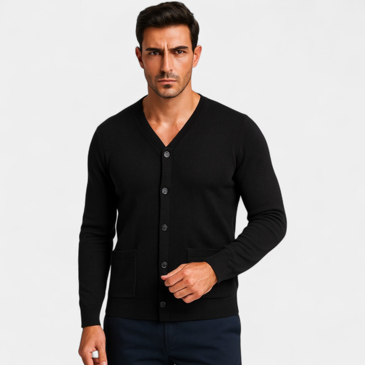 Gilet homme col v maille
