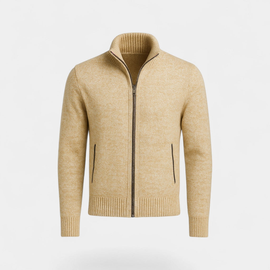Gilet homme maille col montant
