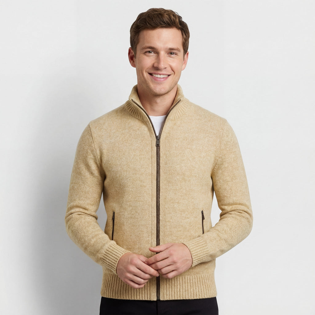 Gilet homme maille col montant