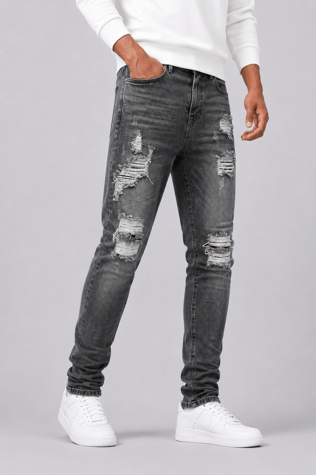 Jeans slim déchiré hommes