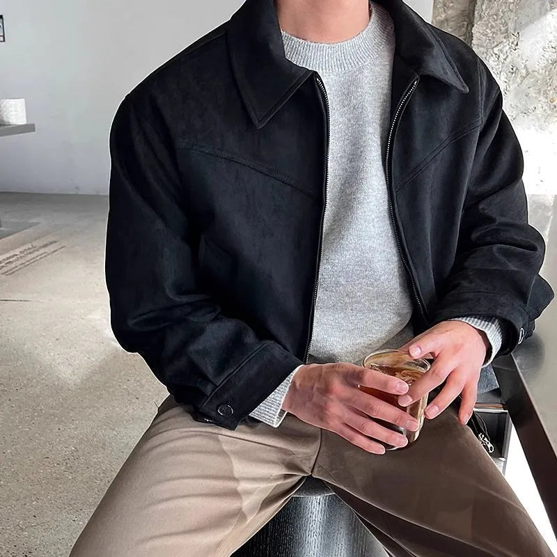 Manteau col sophistiqué zippé pour homme