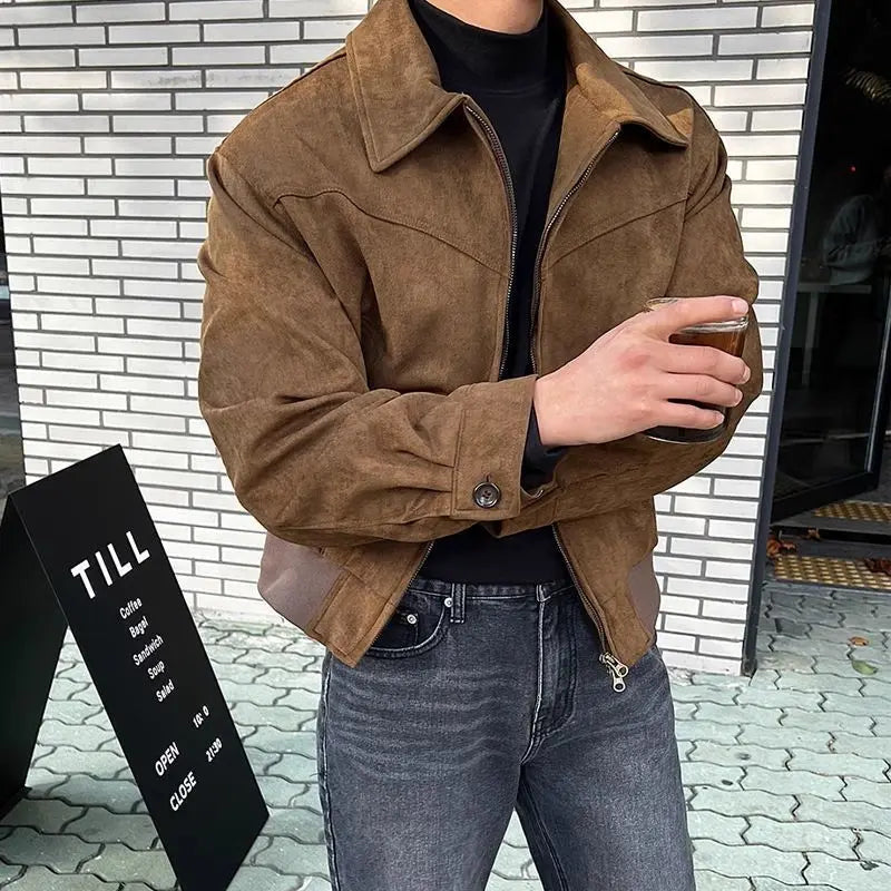 Manteau col sophistiqué zippé pour homme