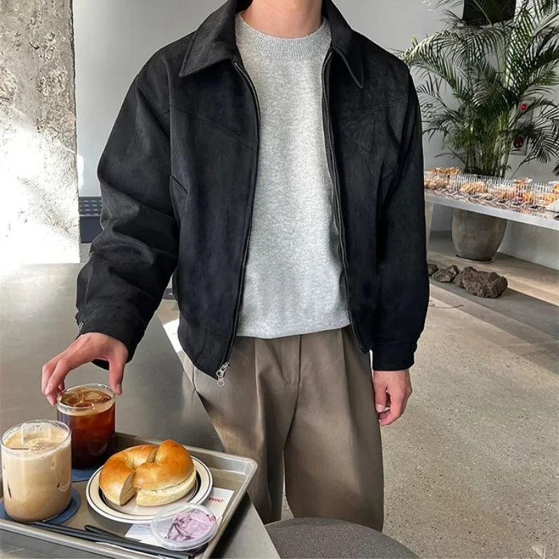 Manteau col sophistiqué zippé pour homme