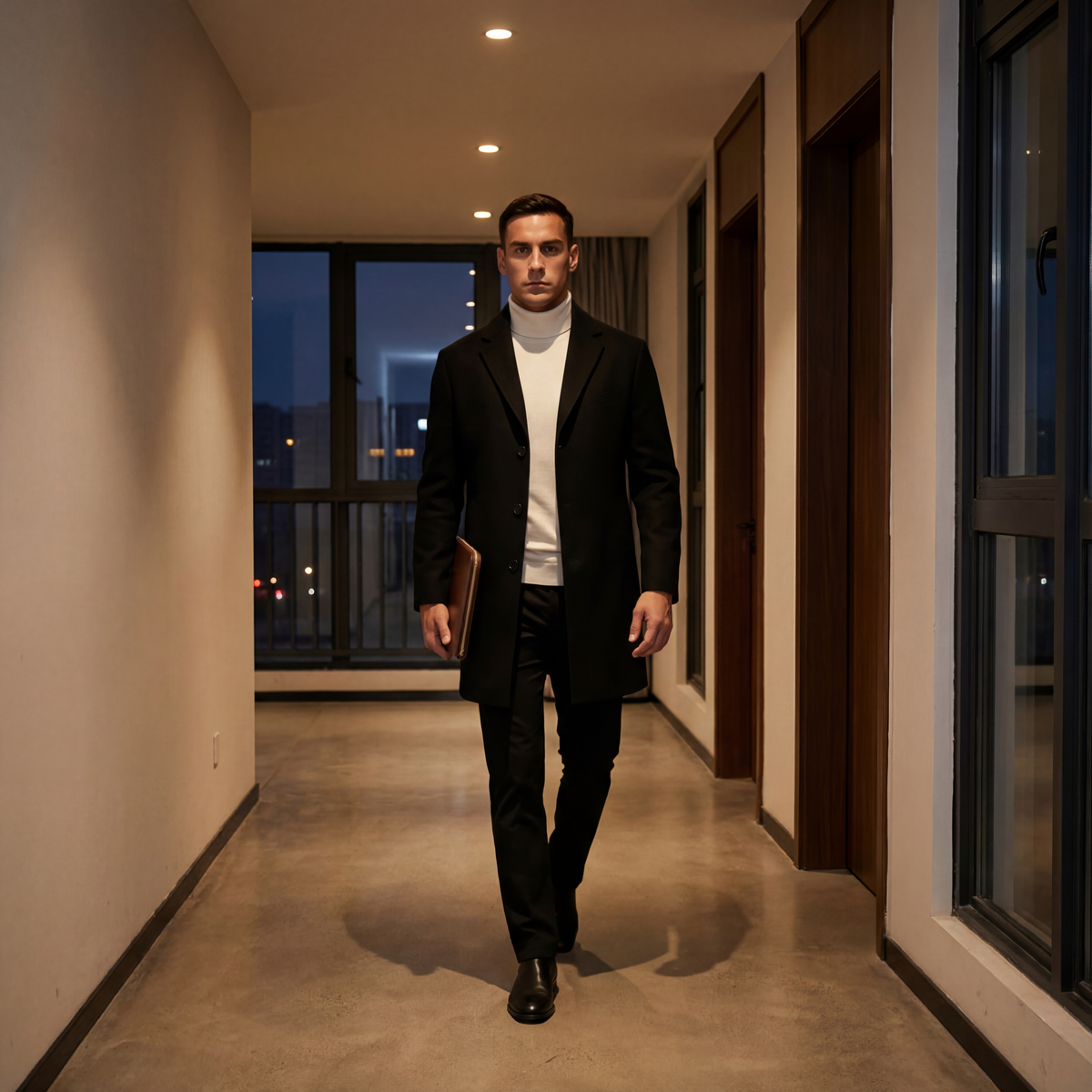 Manteau homme coton mi-long