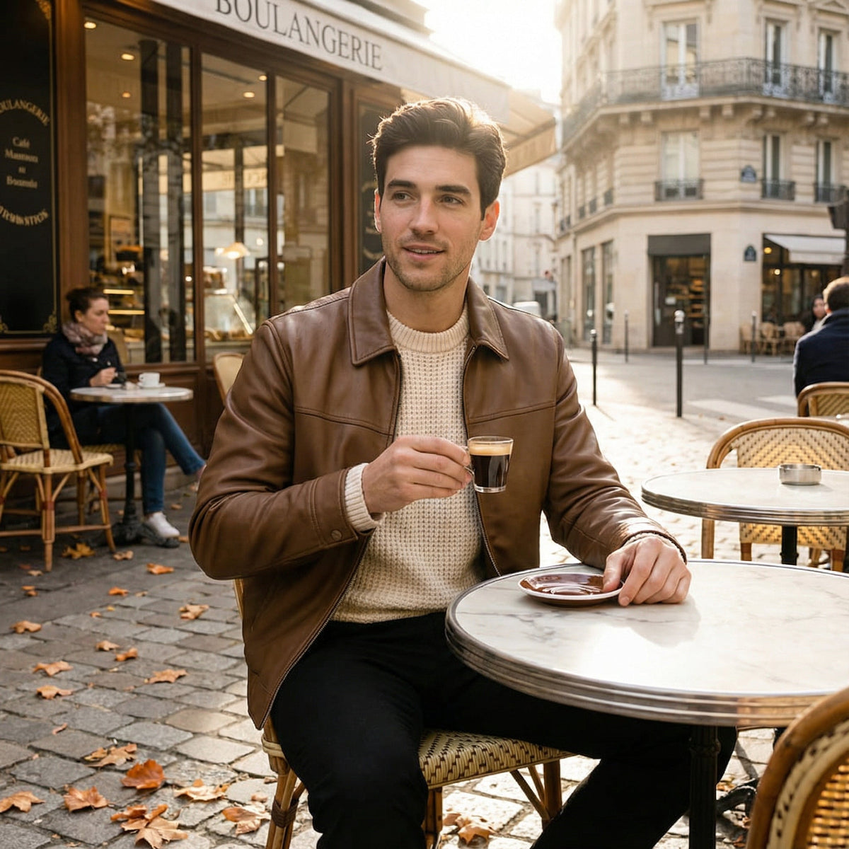 Manteau homme cuir pu