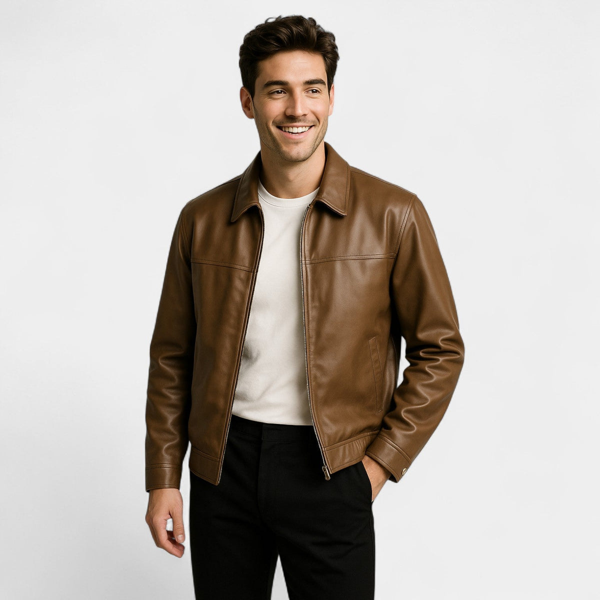 Manteau homme cuir pu