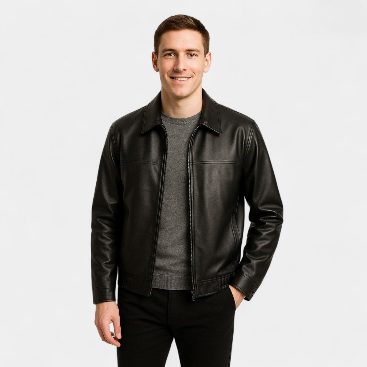Manteau homme cuir pu
