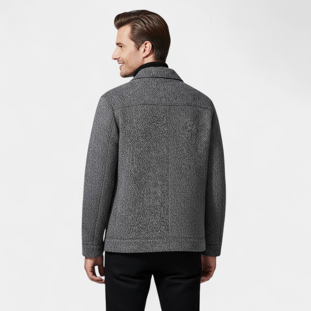 Manteau homme laine col montant