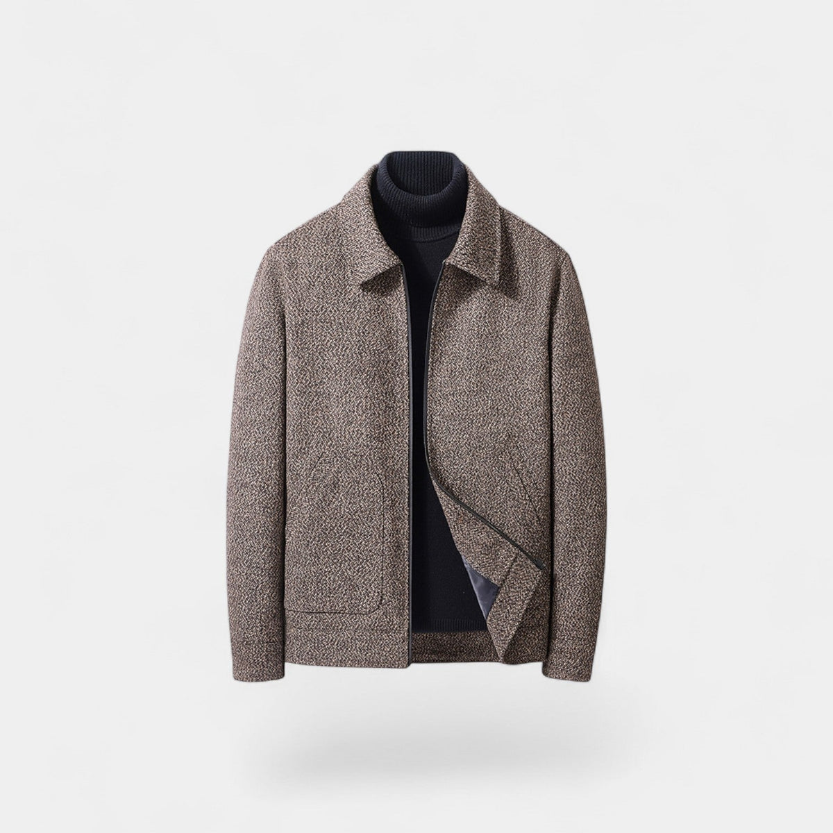 Manteau homme laine col montant