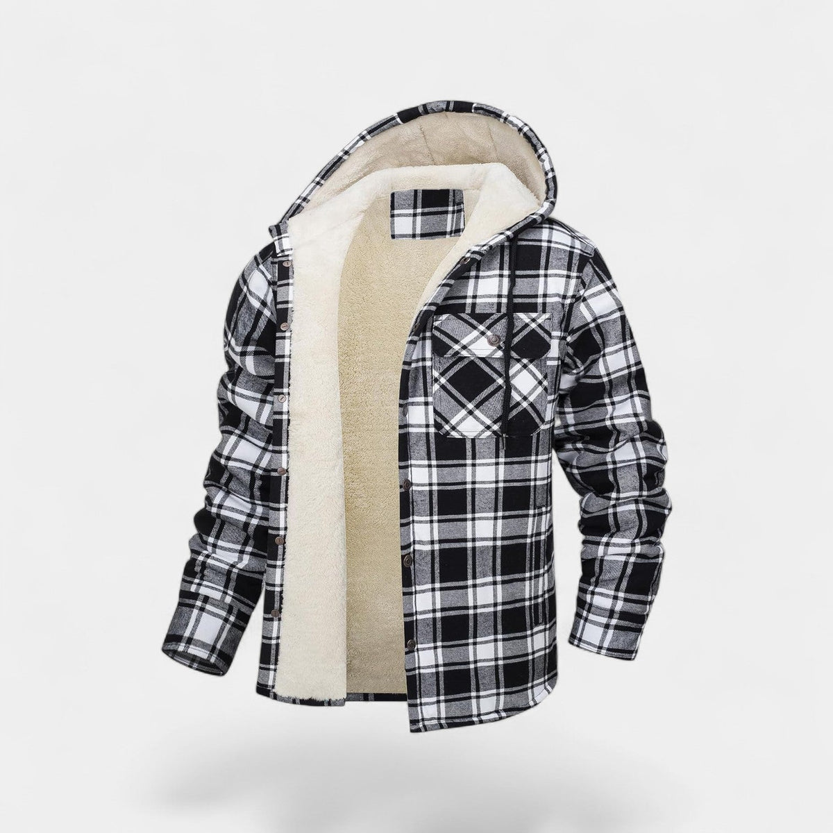Manteau homme plaid doublure polaire