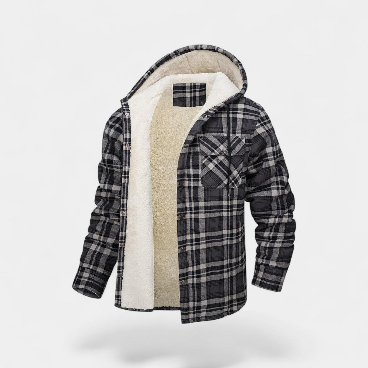 Manteau homme plaid doublure polaire