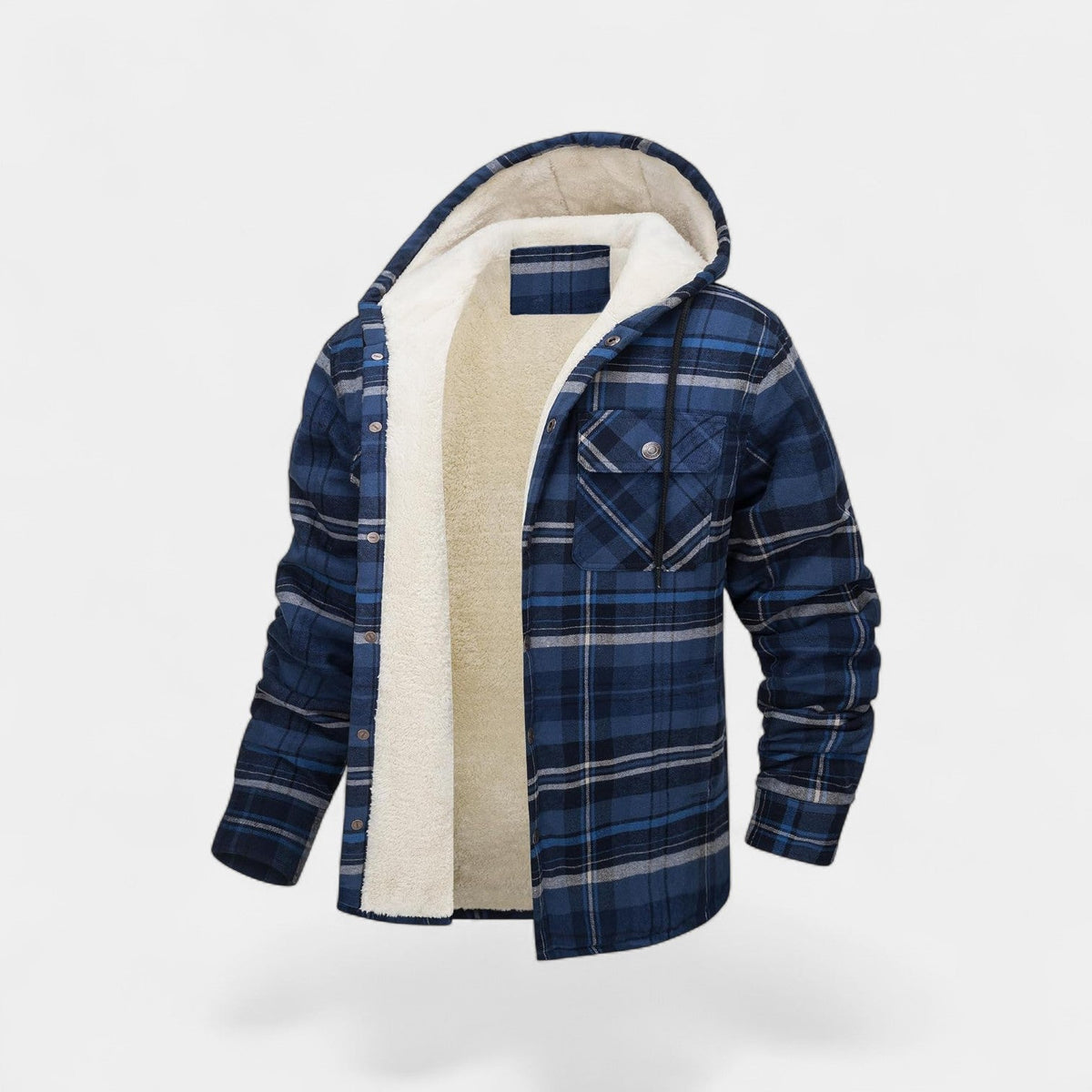 Manteau homme plaid doublure polaire