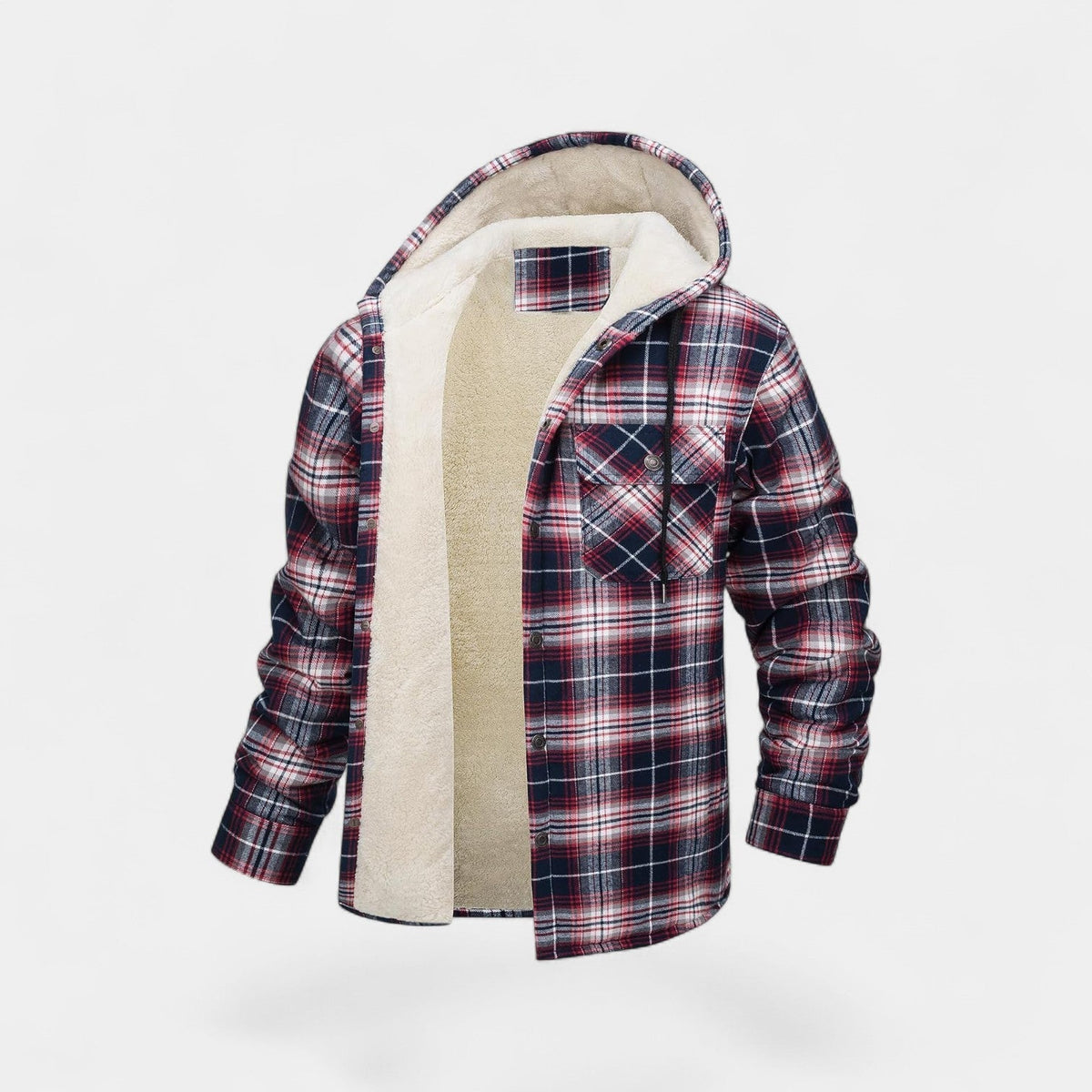 Manteau homme plaid doublure polaire