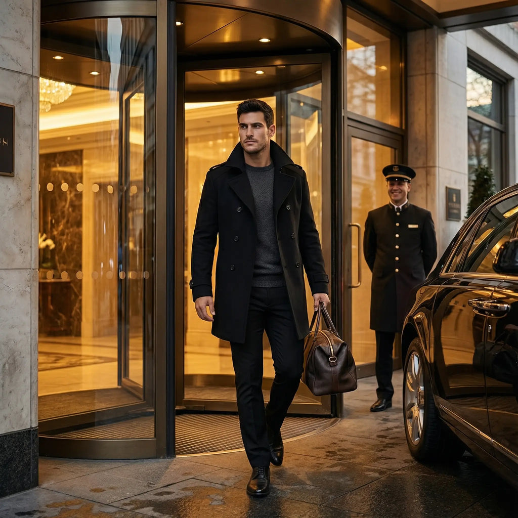 Manteau homme trench ceinturé